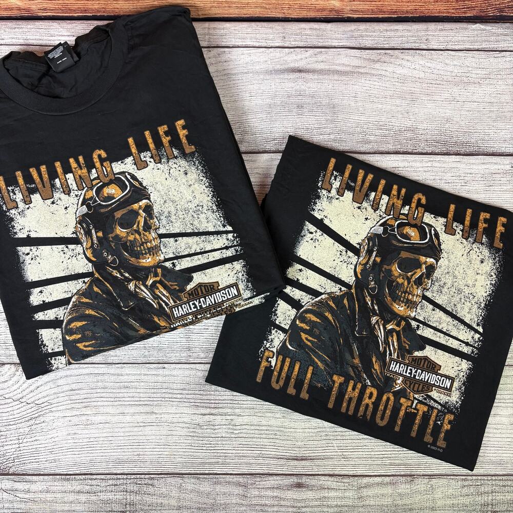 2023 Harley Davidson Motorcycles Livin' Life Full Throttle T-shirt